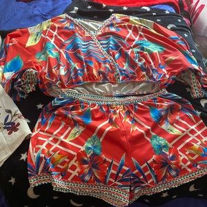 Crop top and short set